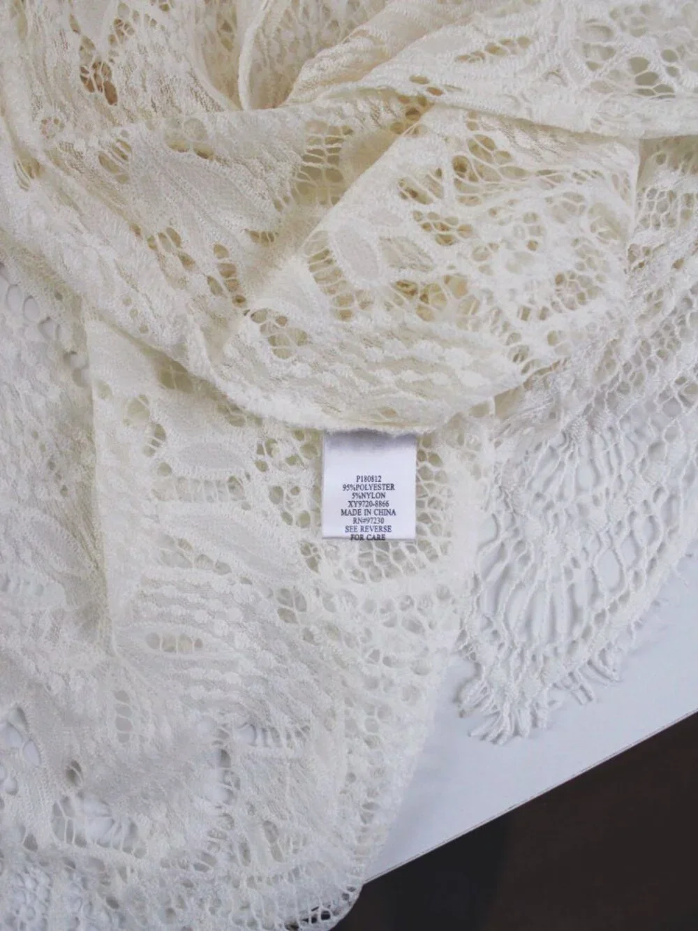 White Lace Kimono Cardigan Open-Front Small Boho Fairy Absolutely Famous - Picture 4 of 8